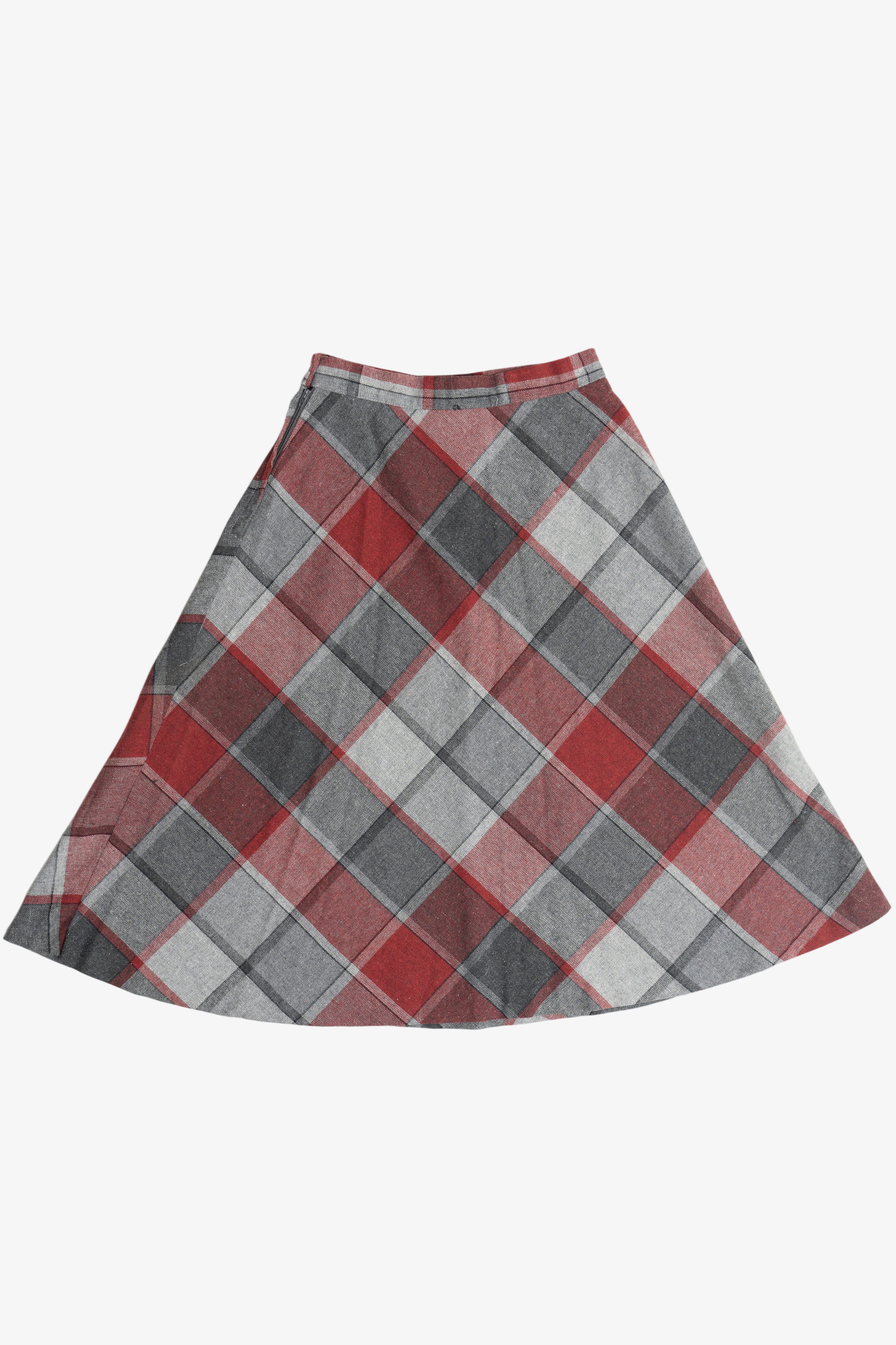 Vintage Plaid Wool Circle Skirt (1980s)