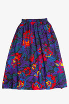 Vintage Purple & Red Floral Midi Skirt (1990s)