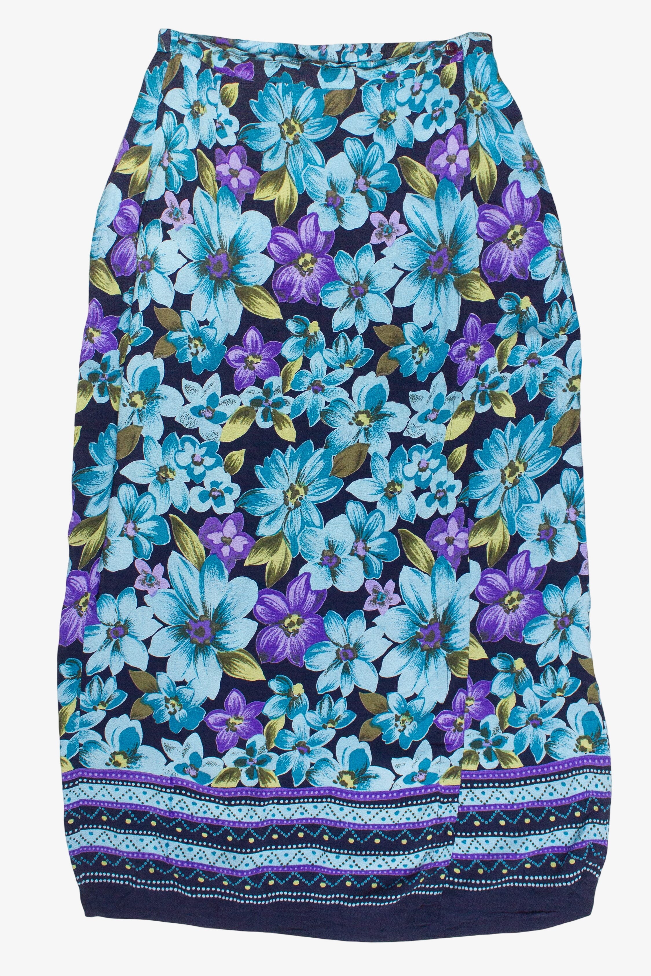 Vintage Floral Wrap JM Collection Maxi Skirt