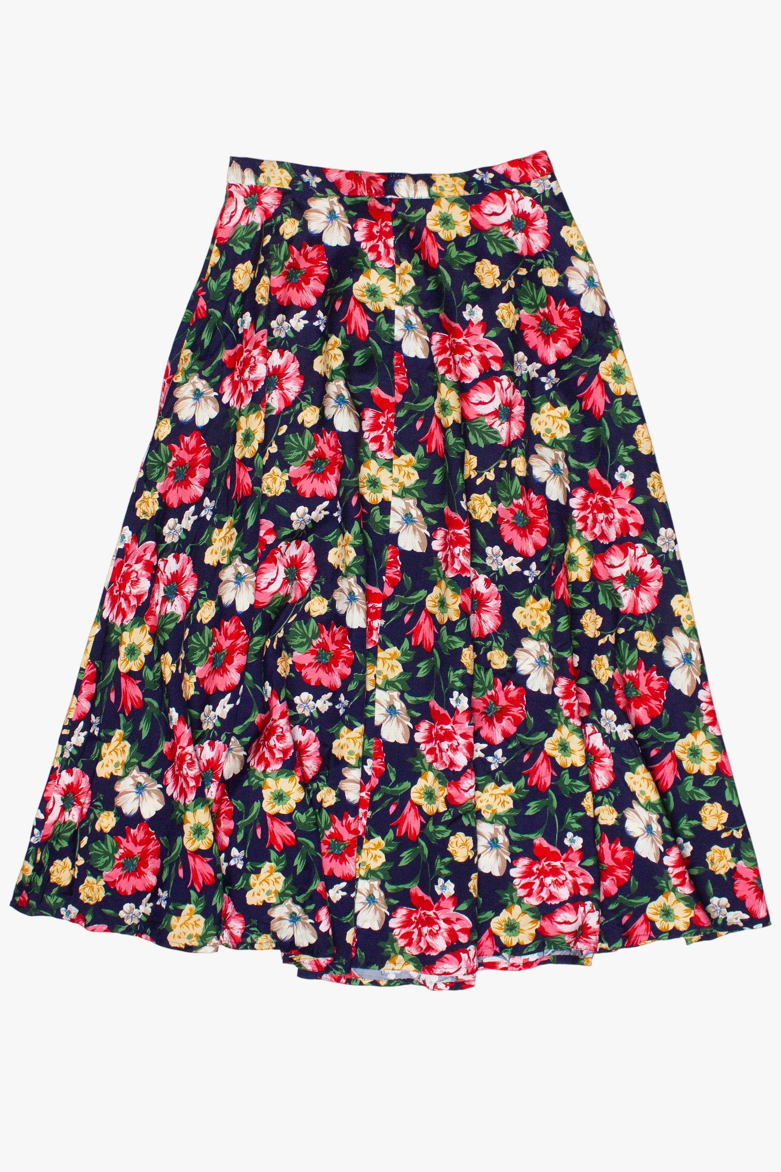 Vintage Floral Print Circle Skirt