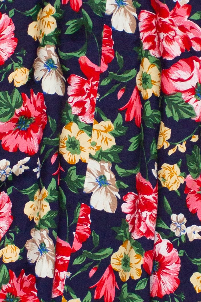 Vintage Floral Print Circle Skirt
