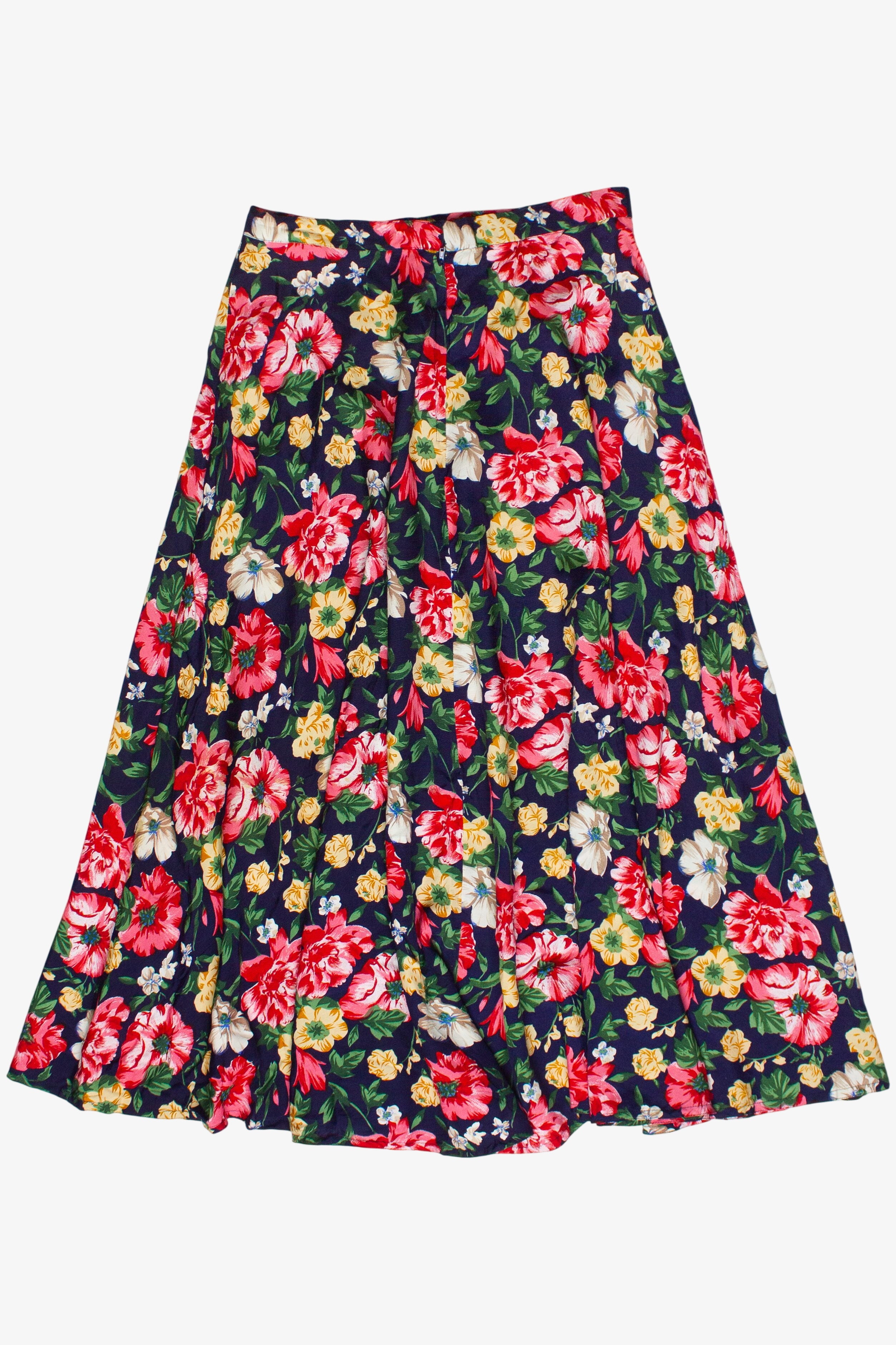 Vintage Floral Print Circle Skirt