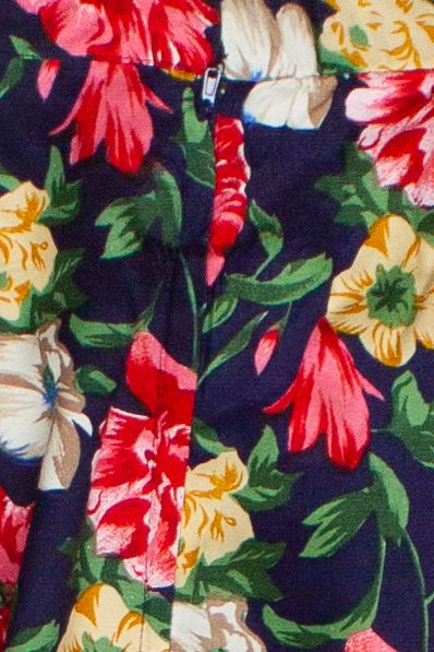 Vintage Floral Print Circle Skirt