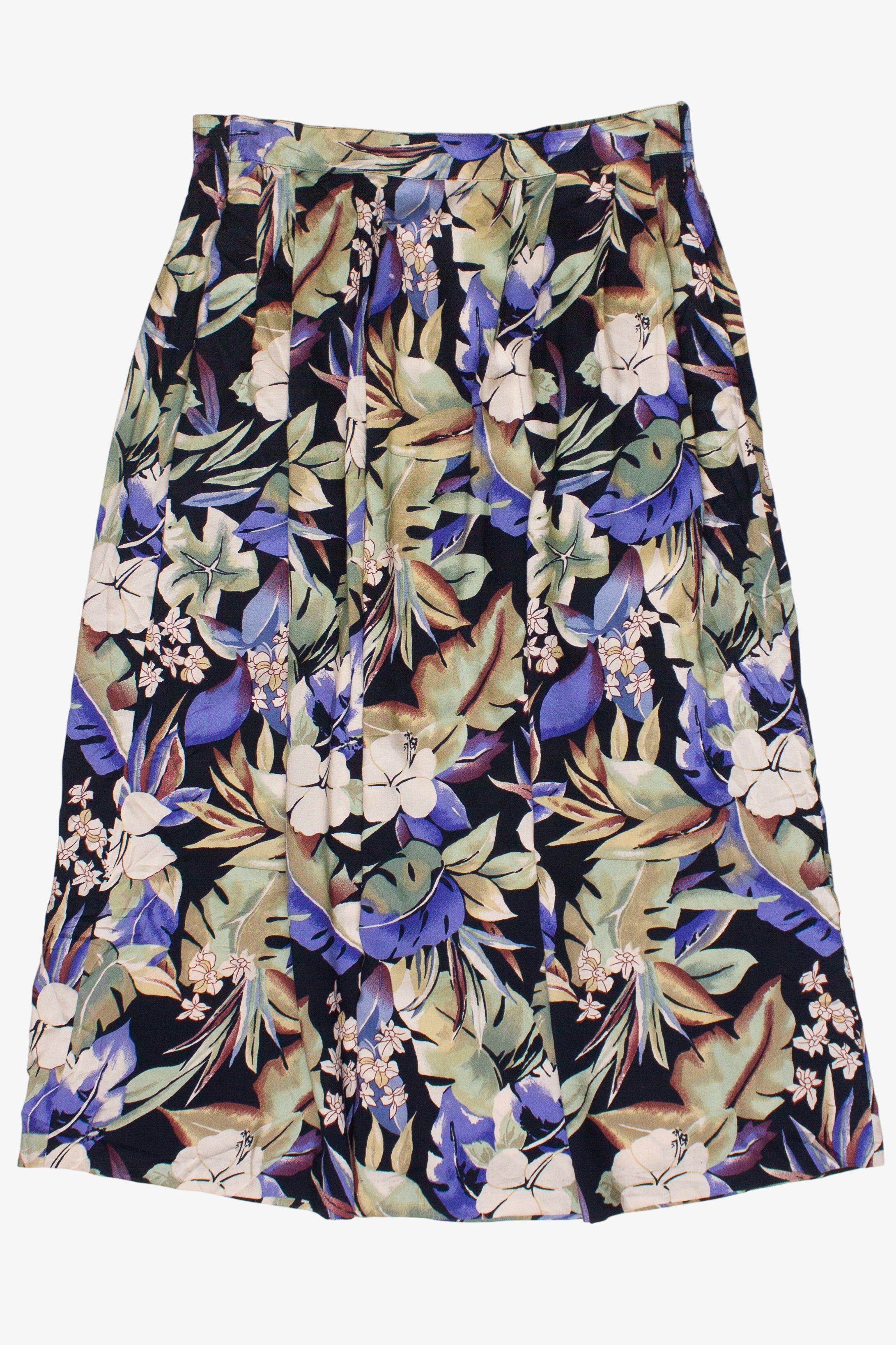Vintage Tropical Florals Sag Harbor A-Line Skirt
