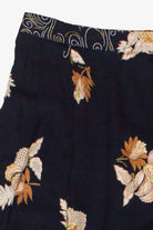 Vintage Black Cat Leaf Floral Border Print A-Line Skirt