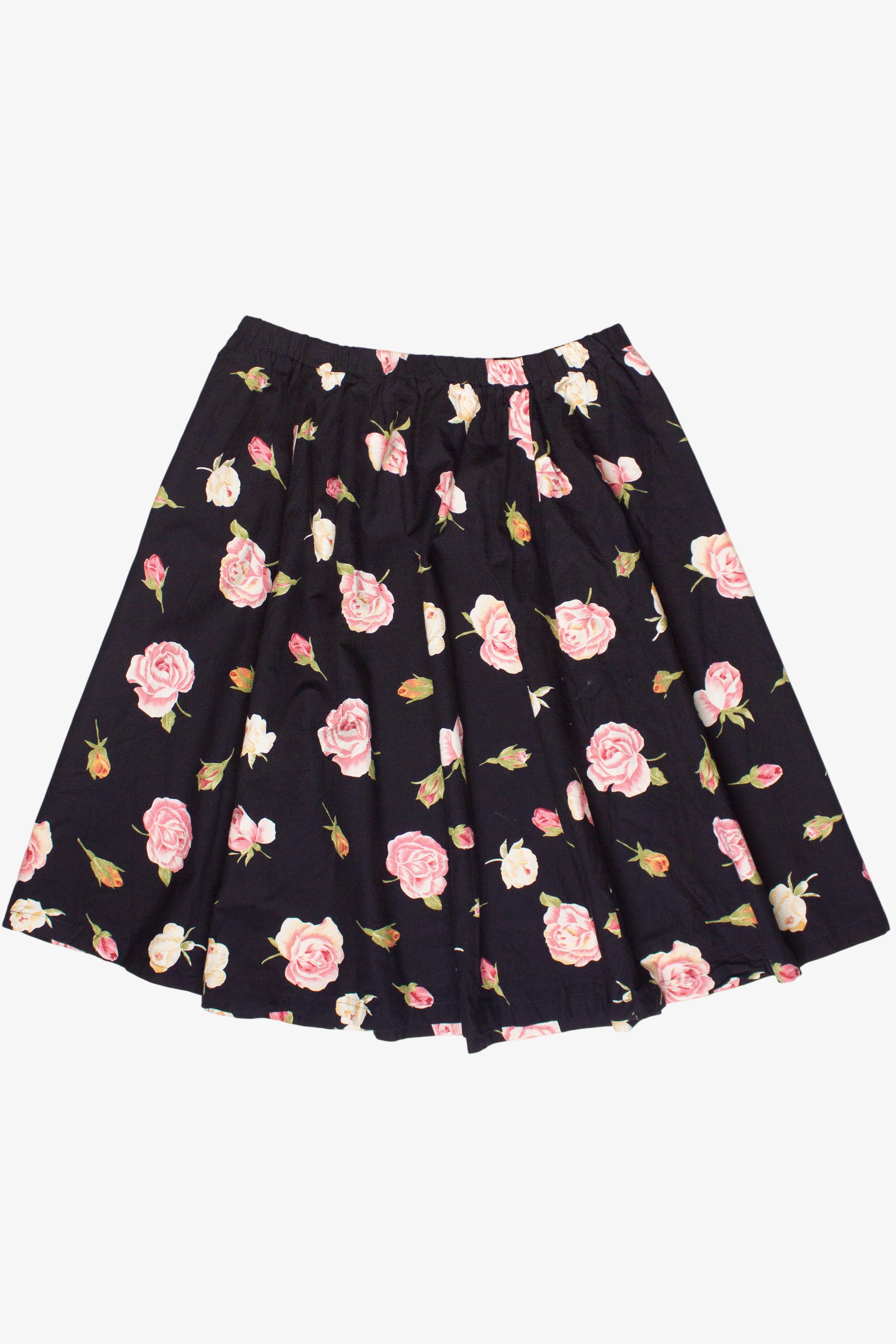 Vintage Rose Pattern Circle Skirt