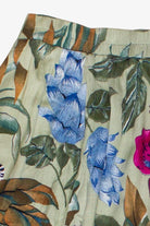 Vintage Tropical Floral Print Crinkle Karen Kane Dresses Maxi Skirt