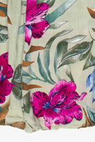 Vintage Tropical Floral Print Crinkle Karen Kane Dresses Maxi Skirt