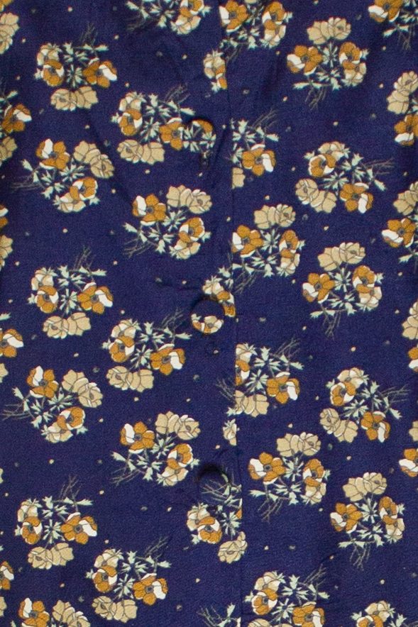 Vintage TCNY Floral Print Button Front Circle Skirt (1980s)