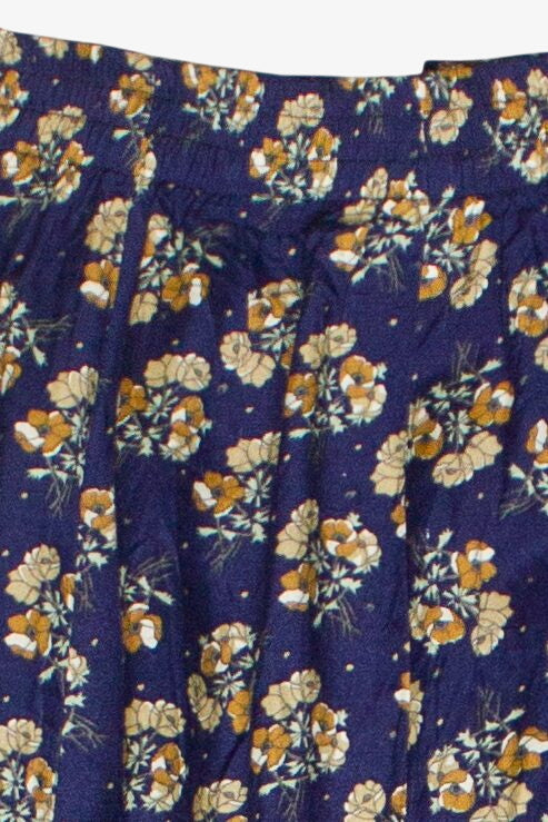 Vintage TCNY Floral Print Button Front Circle Skirt (1980s)