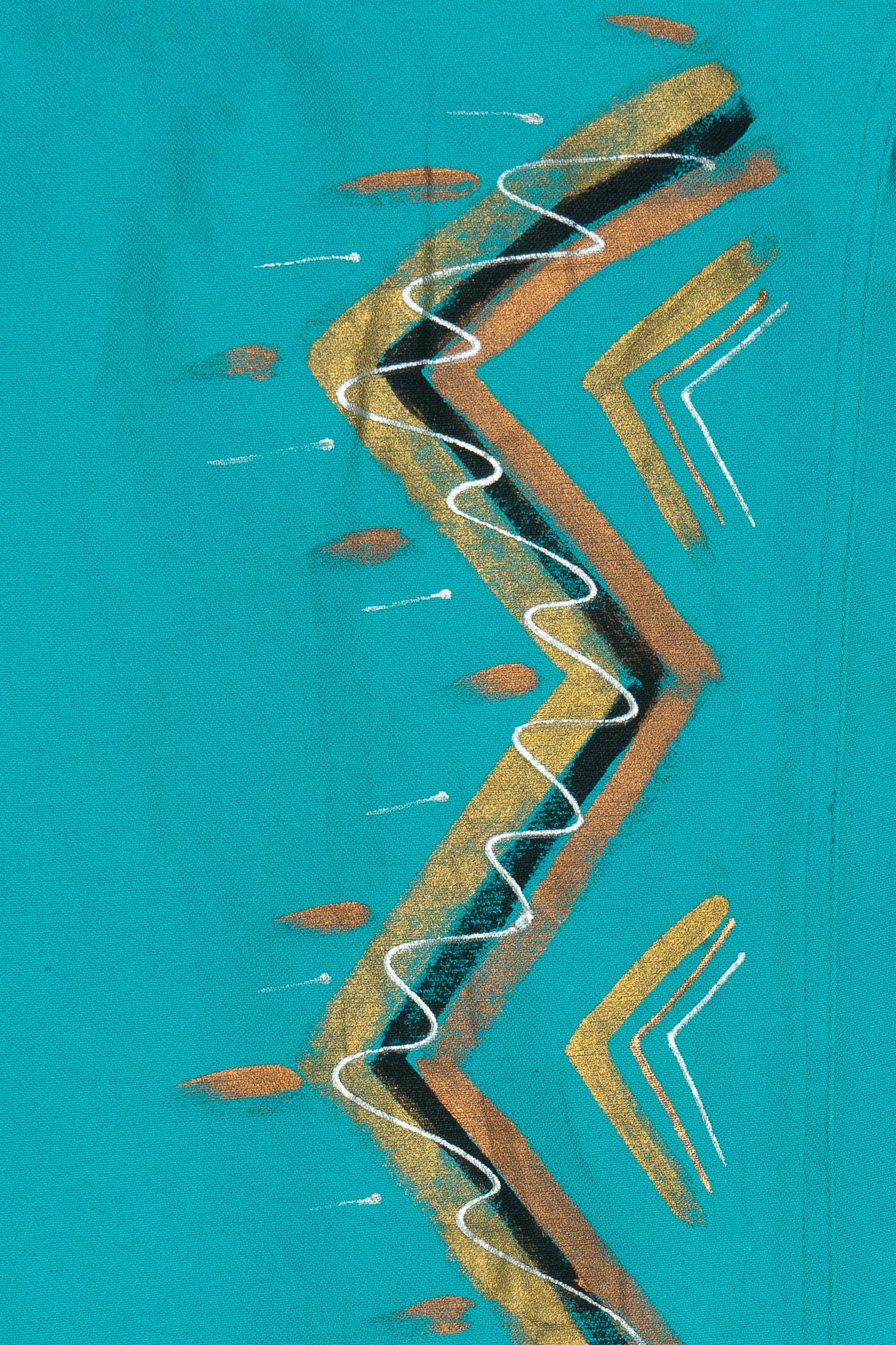 Vintage Hand Painted Miss Kitty Adjustable Waist Canvas Wrap Skirt (1980s)