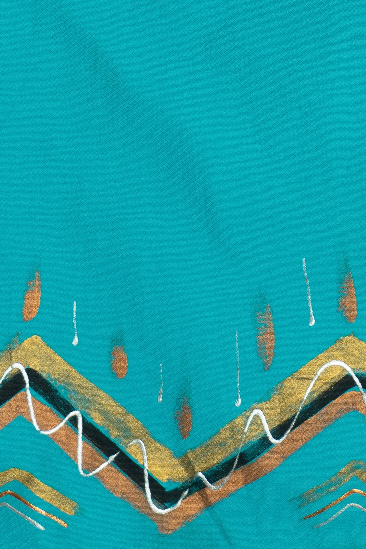 Vintage Hand Painted Miss Kitty Adjustable Waist Canvas Wrap Skirt (1980s)