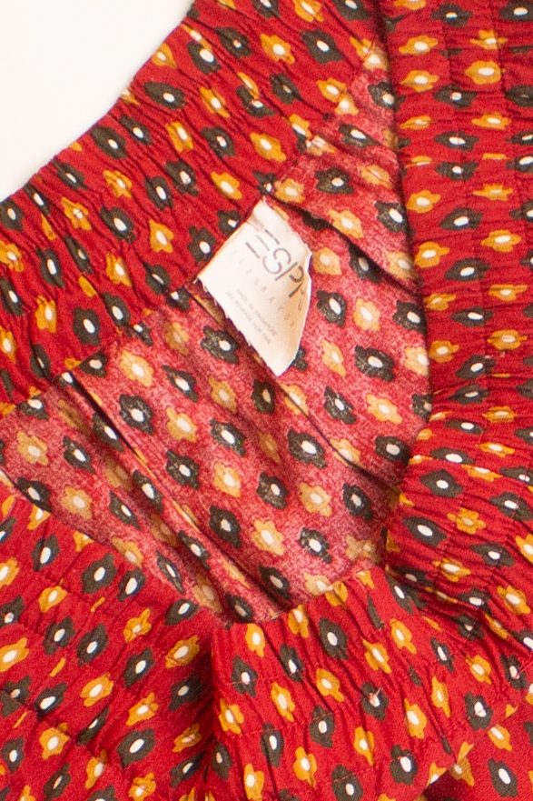 Vintage Esprit Red Floral Skater Skirt (1990s)