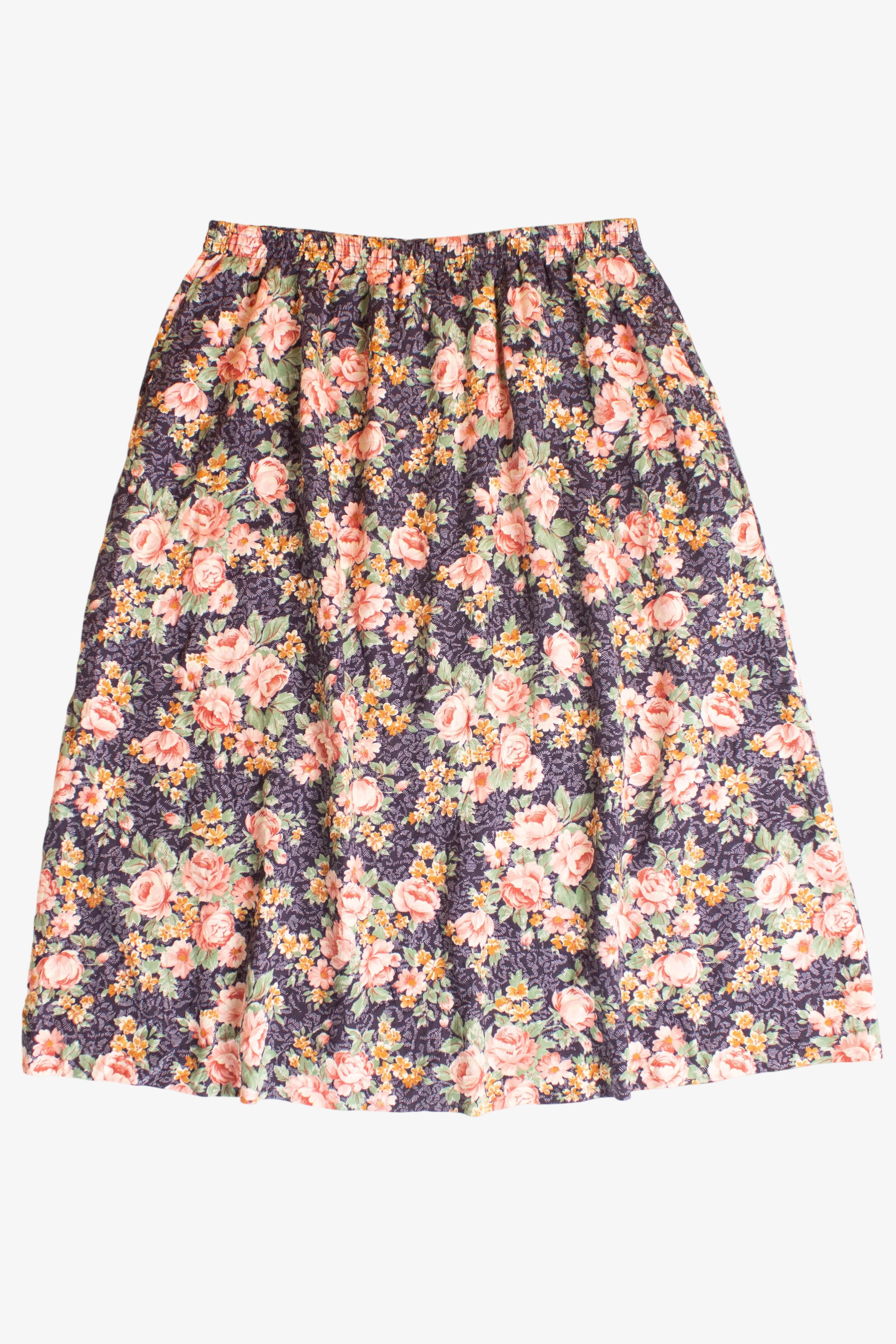 Vintage Pink Floral Skirt (1990s)