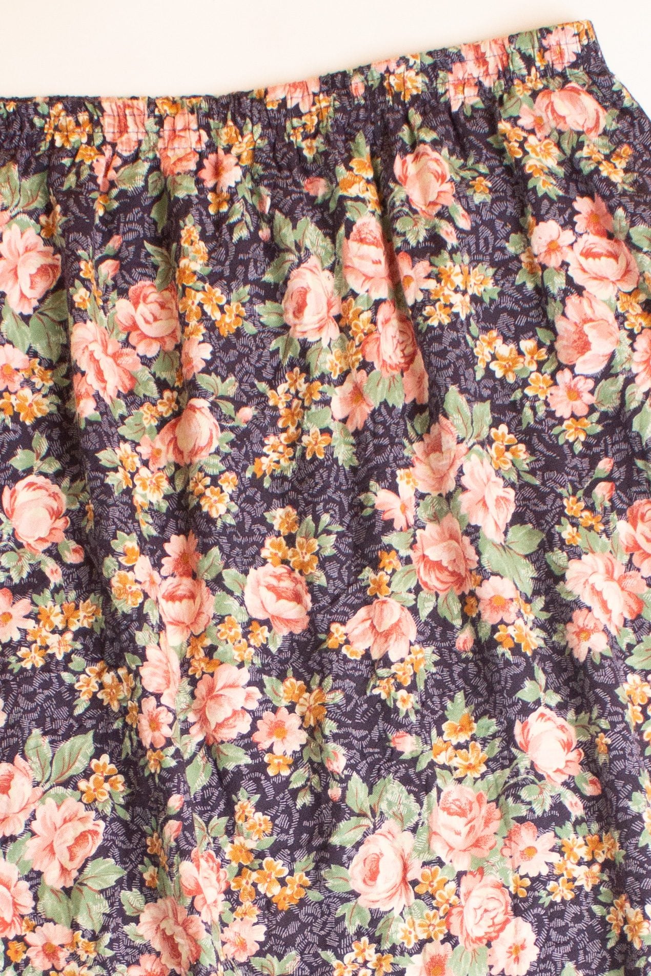 Vintage Pink Floral Skirt (1990s)
