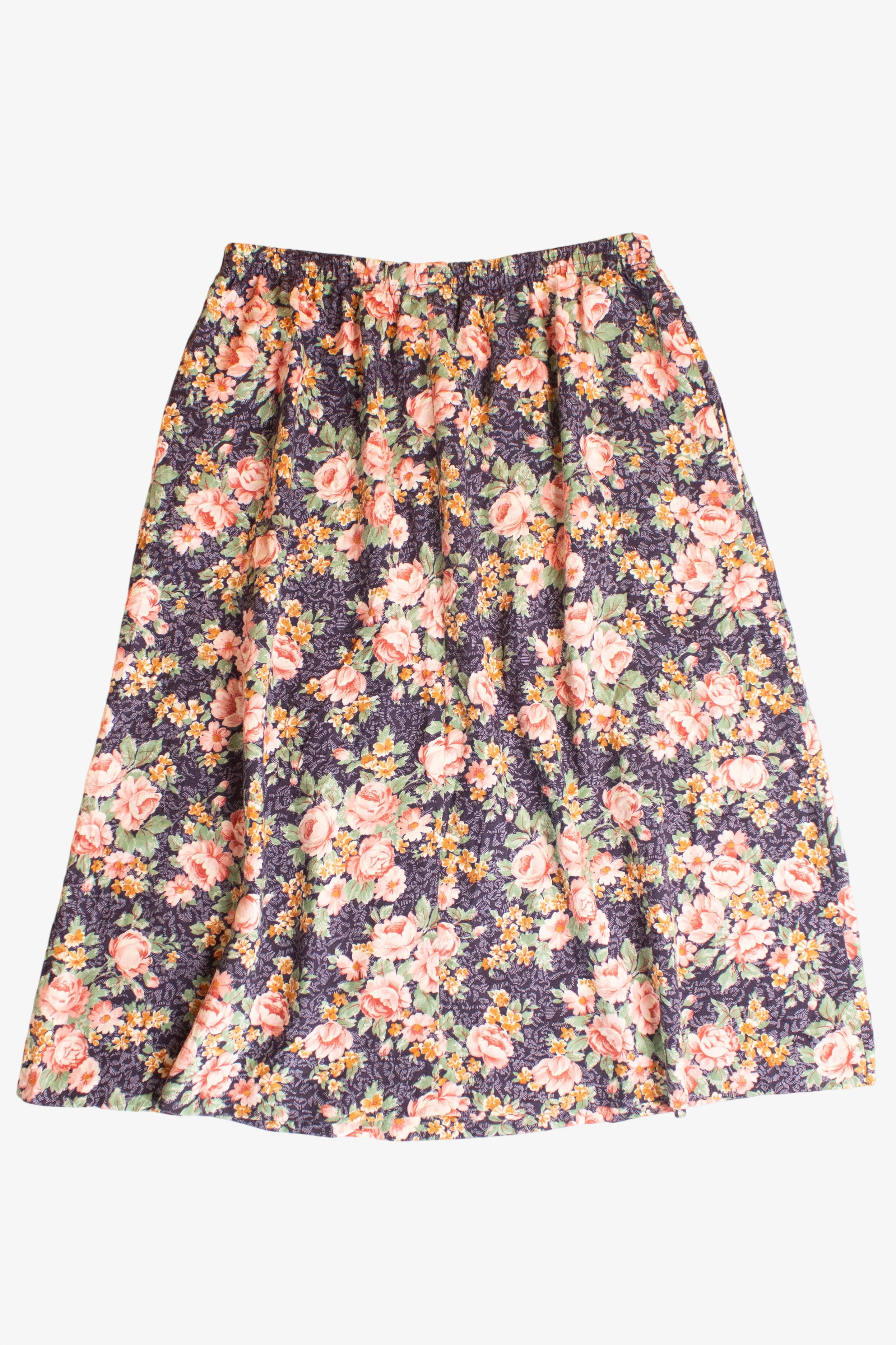 Vintage Pink Floral Skirt (1990s)