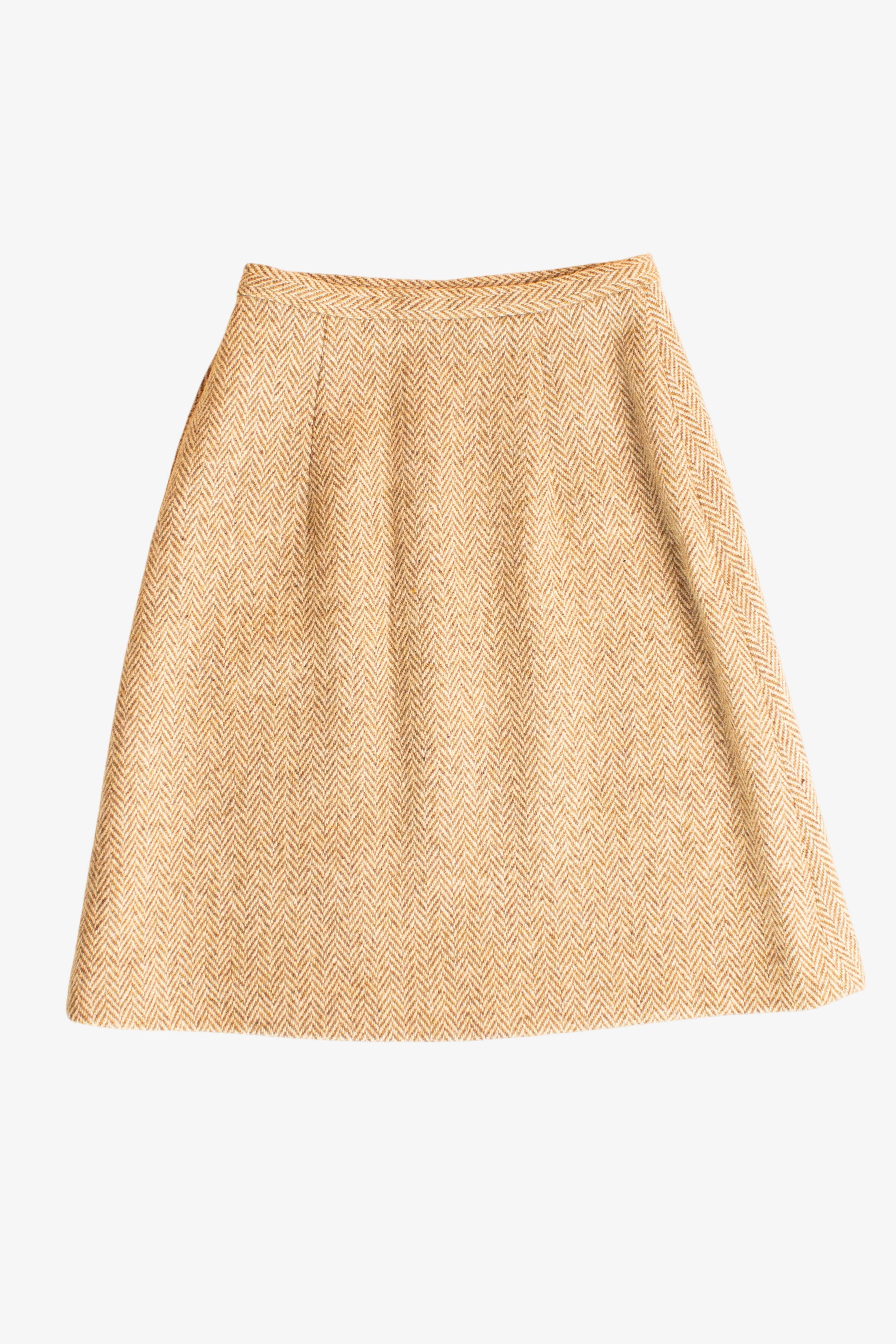 Vintage Tan Herringbone Skirt (1990s)