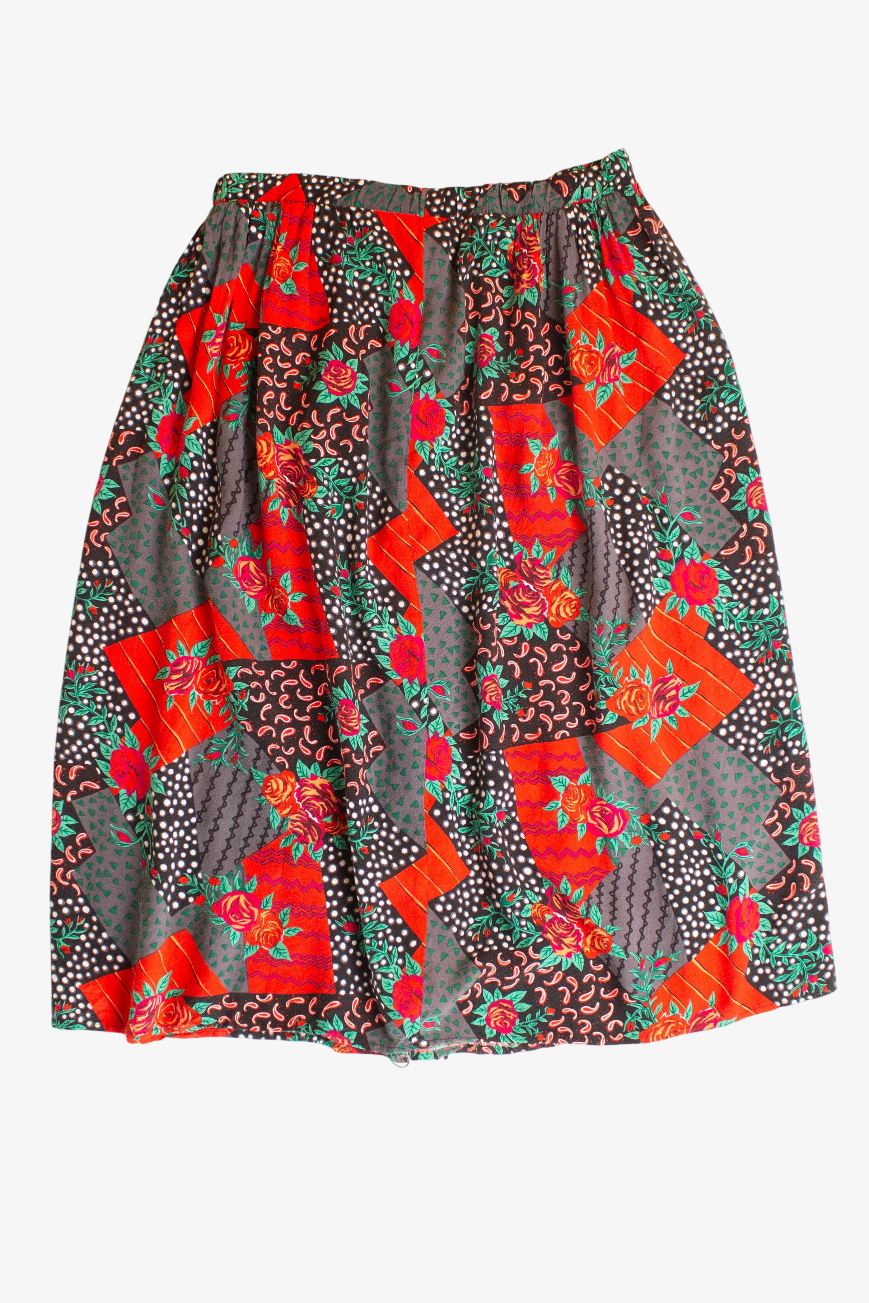 Vintage Red Roses Skirt (1990s)