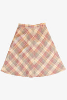 Vintage Mauve Plaid Wool Midi Skirt (1980s)