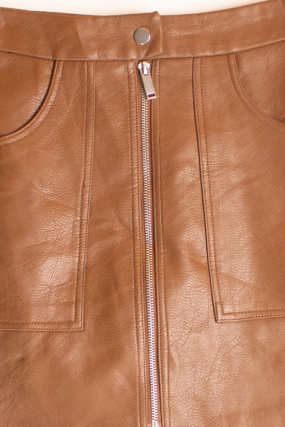 Brown Faux Leather Mini Skirt (2010s)