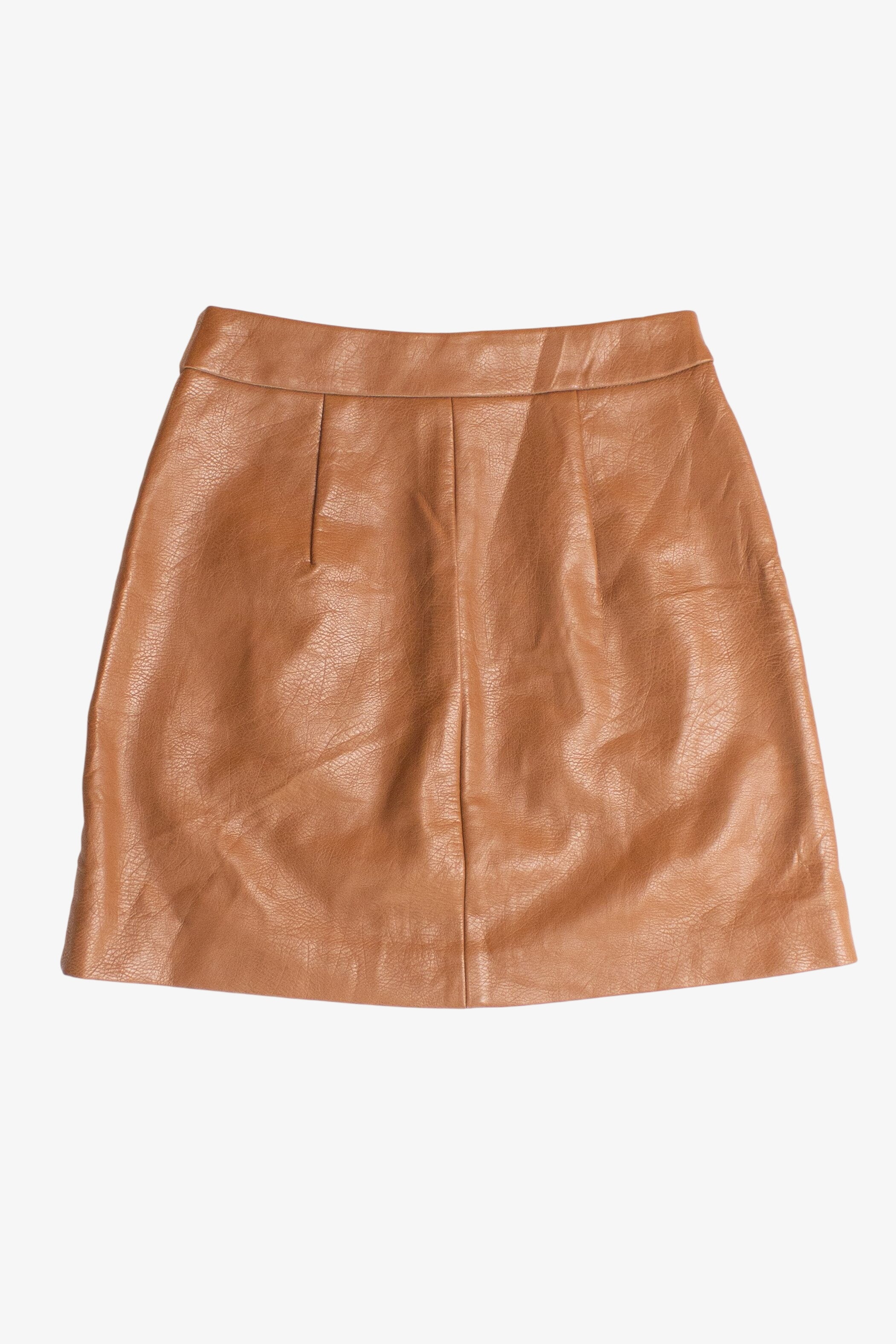 Brown Faux Leather Mini Skirt (2010s)