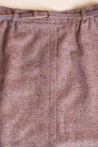 Vintage Lavender Wool Midi Skirt with Matching Belt (1980s)