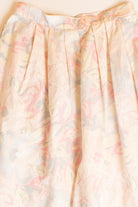 Vintage Pastel Floral Pleated Midi Skirt (1980s)