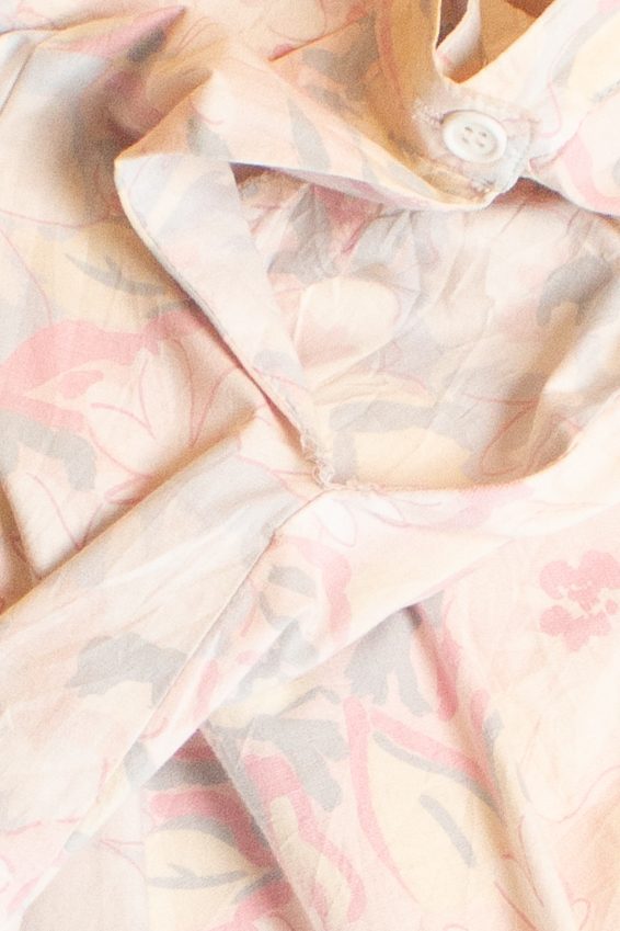 Vintage Pastel Floral Pleated Midi Skirt (1980s)