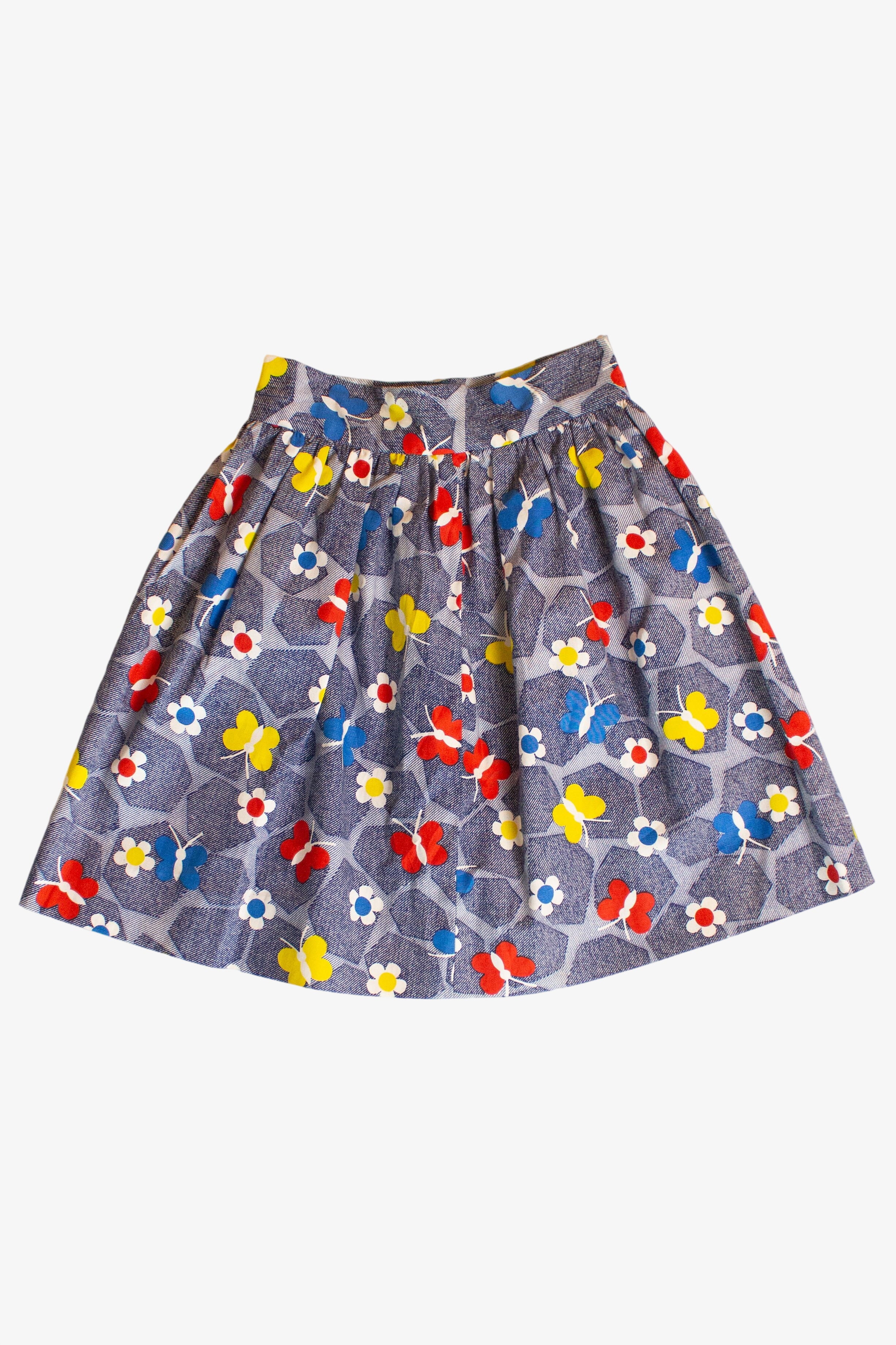 Vintage Butterflies Mini Skirt (1990s)