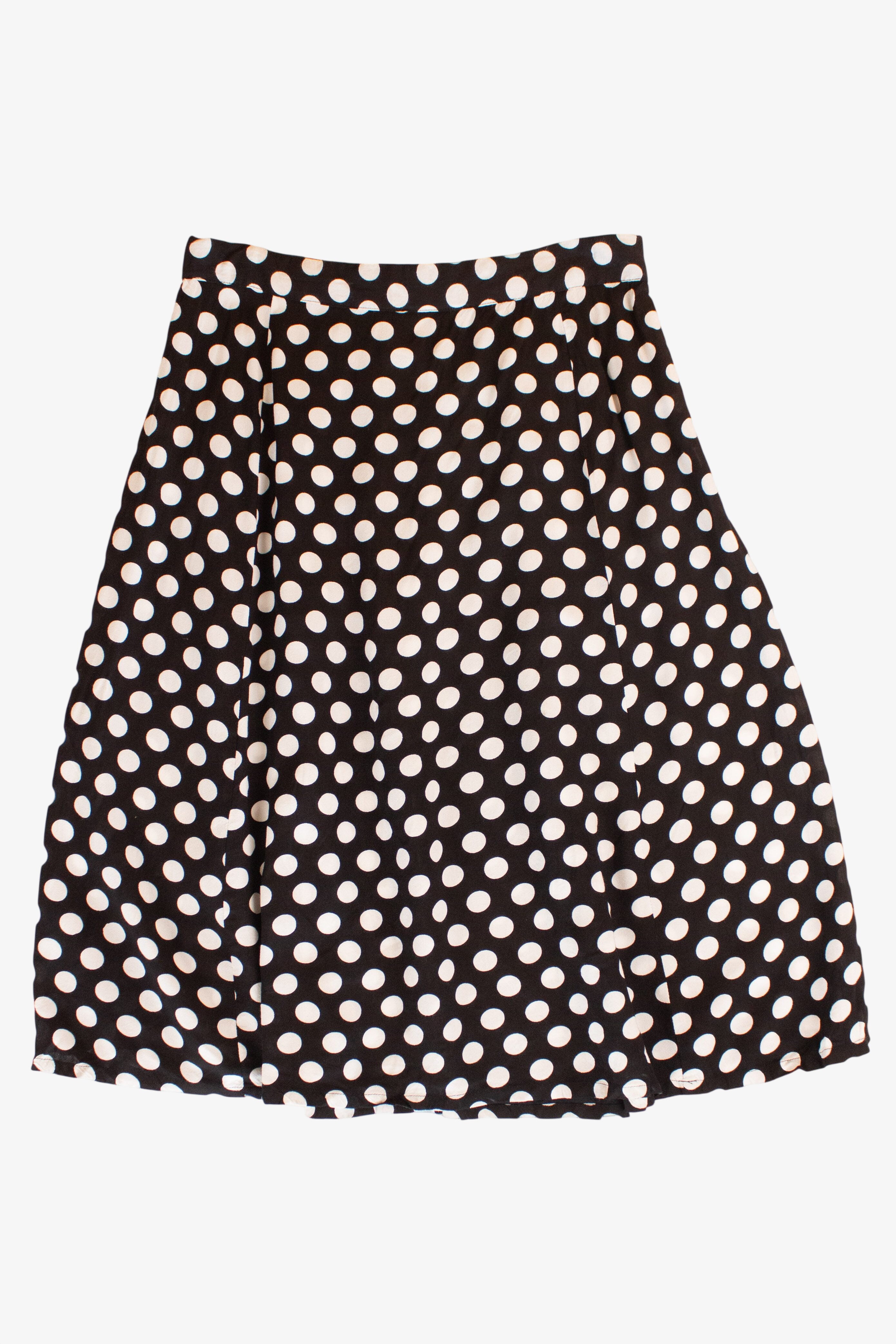 Black Polka Dot Midi Skirt (2010s)