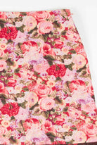 Pink Floral Corduroy Skirt