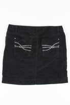 Black Bedazzled Velvet Mini Skirt