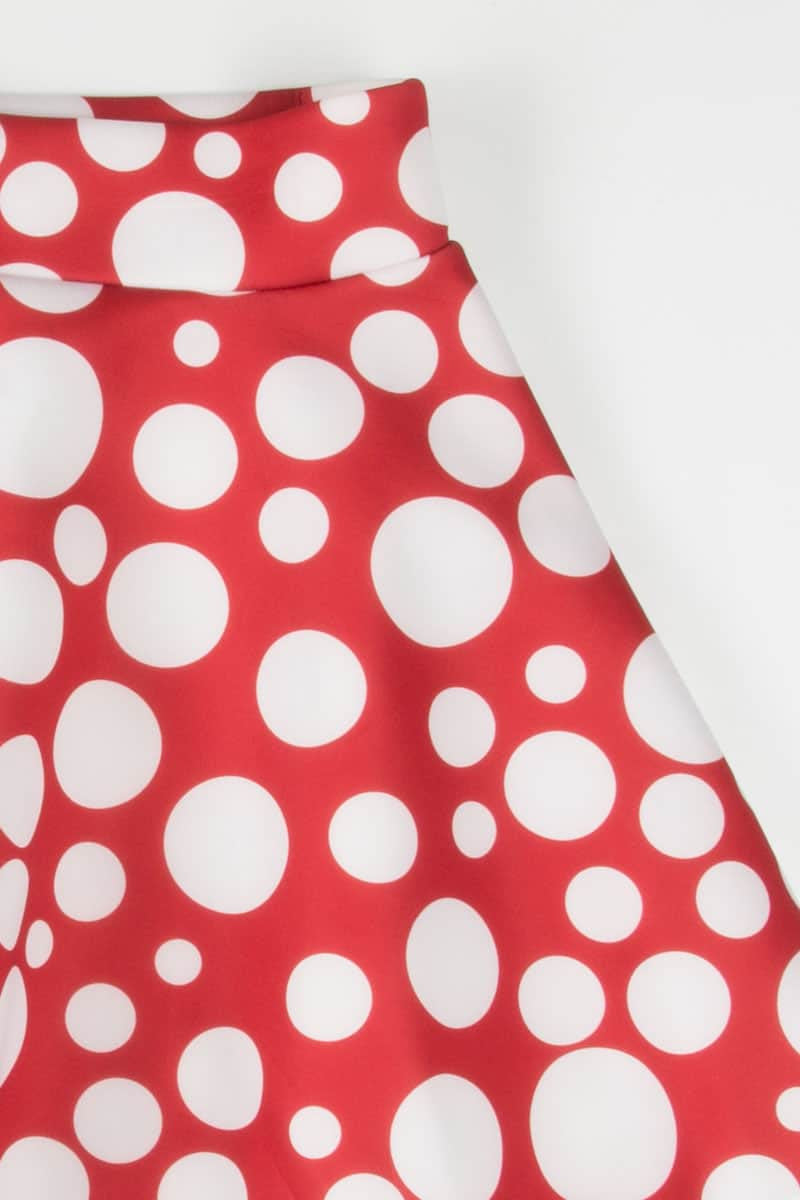 Red Polka Dot Skuba Skirt