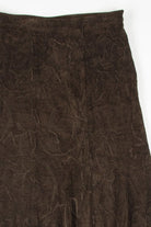 Brown Leaf Print Skirt