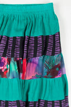 Teal Cactus Hippie Skirt