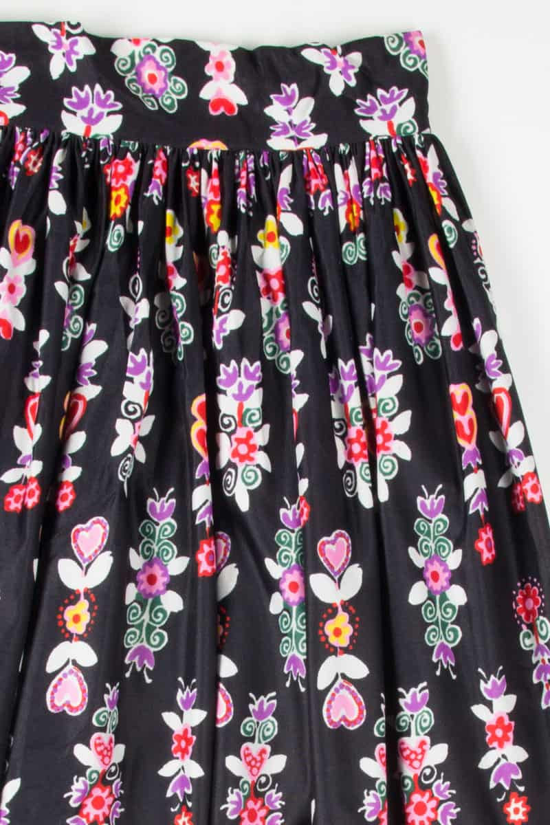Black Heart & Floral Skirt