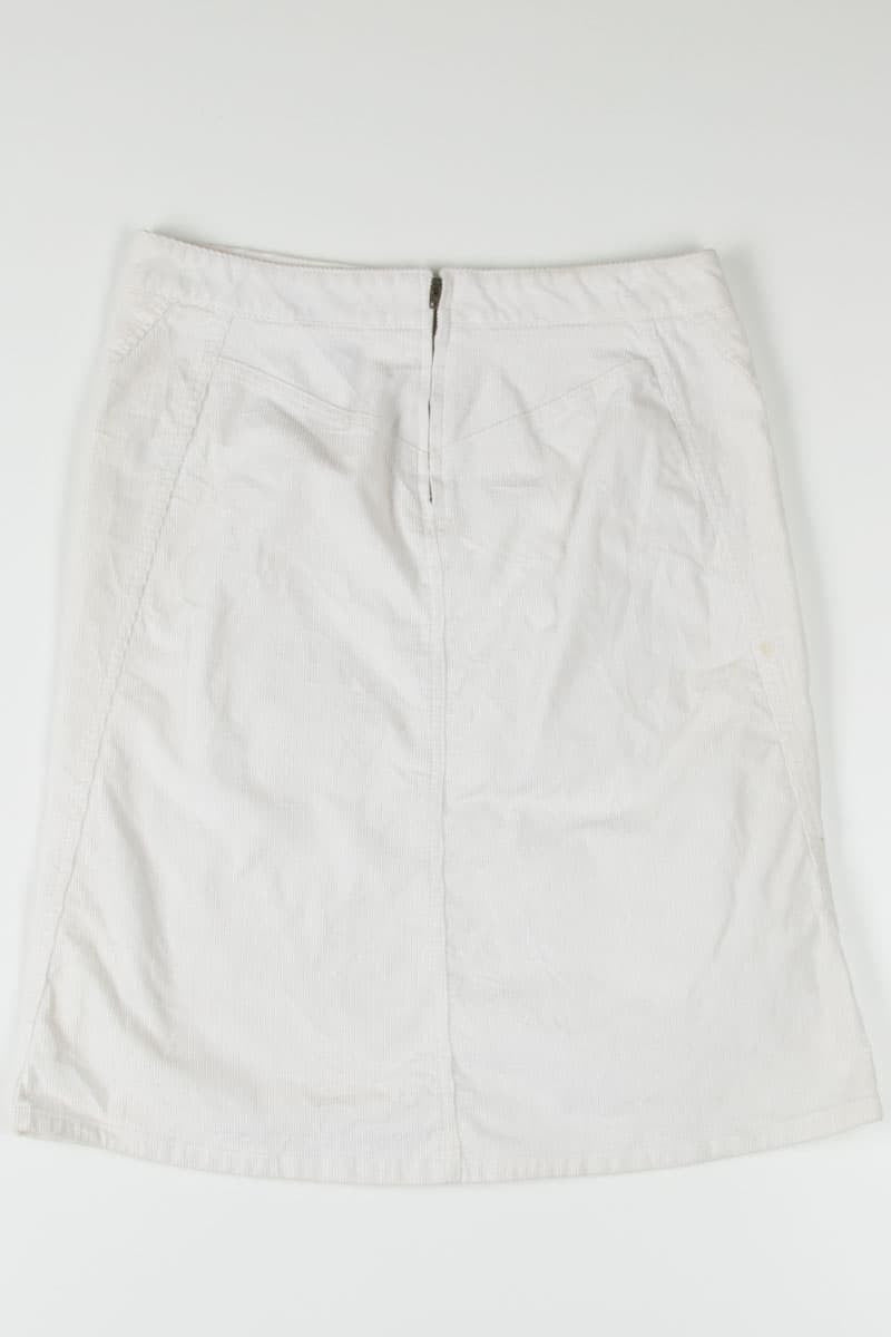 White Corduroy Pencil Skirt
