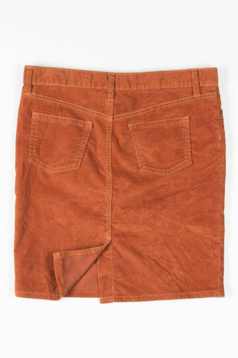 Rust Corduroy Pencil Skirt