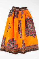 Orange Dashiki Maxi Skirt