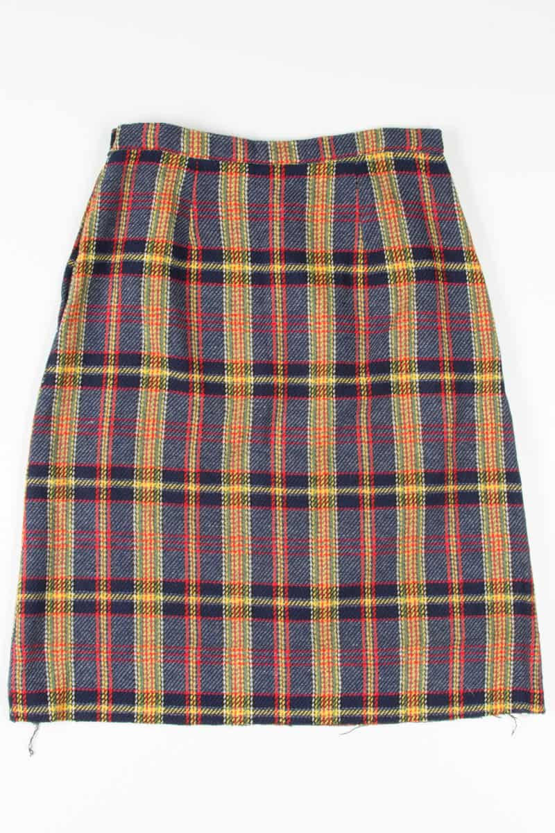 Grey Plaid Pencil Skirt