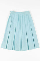 Vintage Blue Pleated Midi Skirt