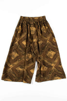 Olive Silk Patterned Culottes