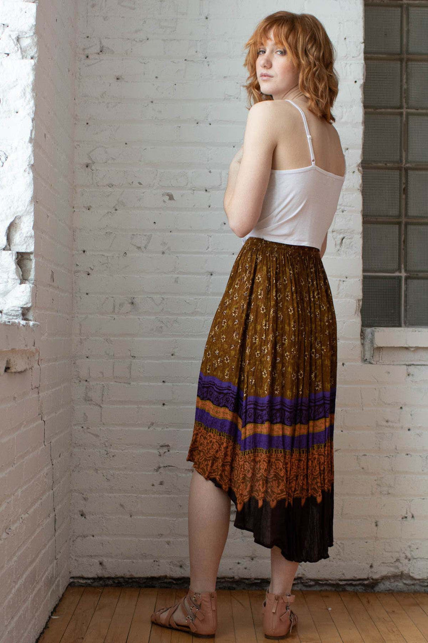 Floral High Low Hippie Skirt