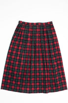 Red & Green Tartan Plaid Skirt