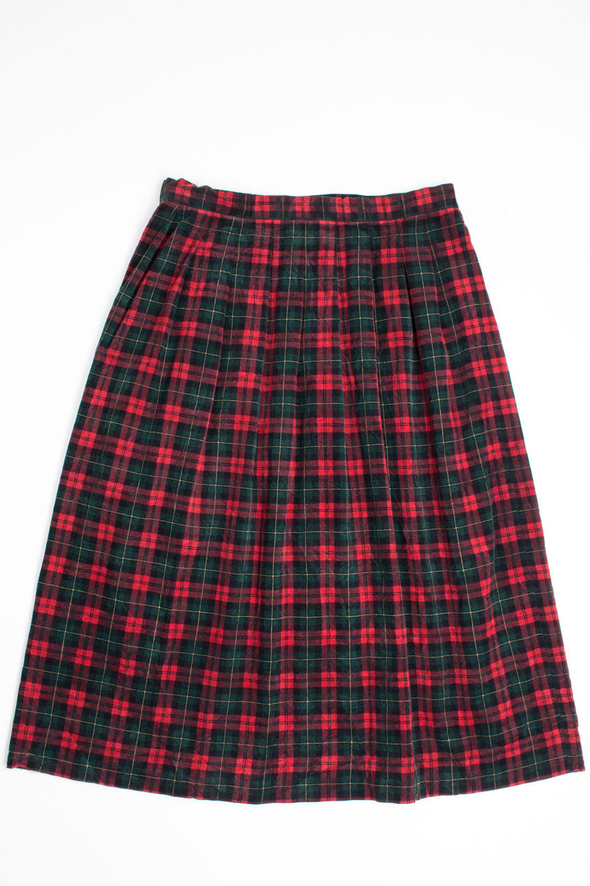 Red & Green Tartan Plaid Skirt