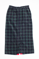 Vintage Green Tartan Button Front Skirt