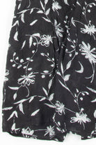 Black Floral Crinkle Hippie Skirt