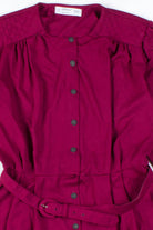 Wine Red Button-Up Dress