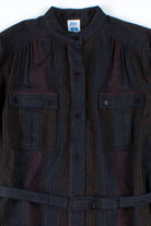 Brown Striped Shirtdress