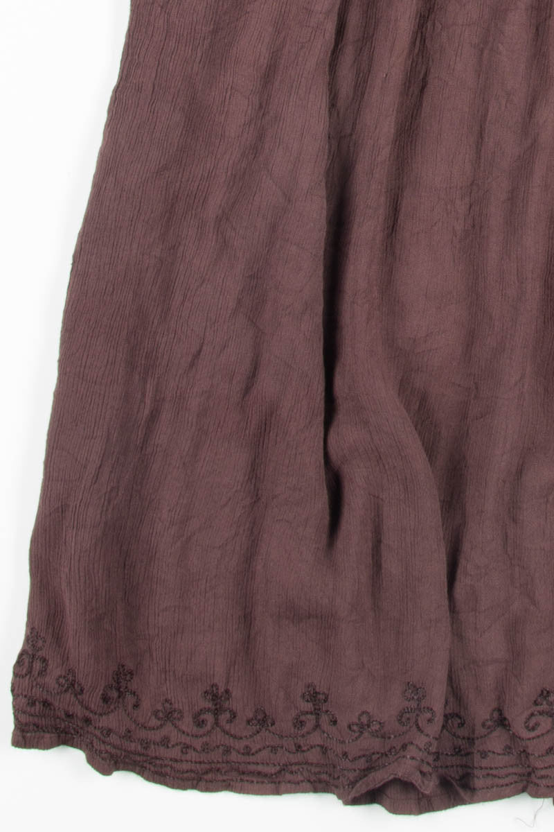Embroidered Brown Hippie Skirt